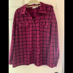 Kim Rogers Fuschia colored dress blouse